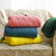 thumbnail image 3 of Manta de punto con borlas para cama, cubierta de sofá a cuadros, textura sólida, gris y azul, decoración nórdica para el hogar, suave, siesta, Primavera, 3 of 4