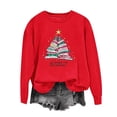 thumbnail image 3 of Christmas Tree Sweatshirt for Women All Booked For Christmas Long Sleeve Shirt Librarian Christmas Holiday Tops, 3 of 5