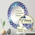 thumbnail image 3 of Designart "Marble Fusion in Turquoise and Purple II" Abstract Round Wall Mirror - Modern Oval Printed Decorative Oversized Mirror - Multiple Color Options, 3 of 4