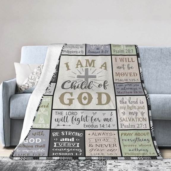 Christian Gifts for Men Women Blanket - Inspirational Religious Birthday Gifts - Baptism Confirmation Gifts for Men Women - Catholic Spiritual Gifts for Men Women 50x40