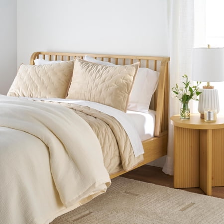 BETTER HOMES & GARDENS 3-PIECE CREAM GAUZE COMFORTER SET, ADULT KING