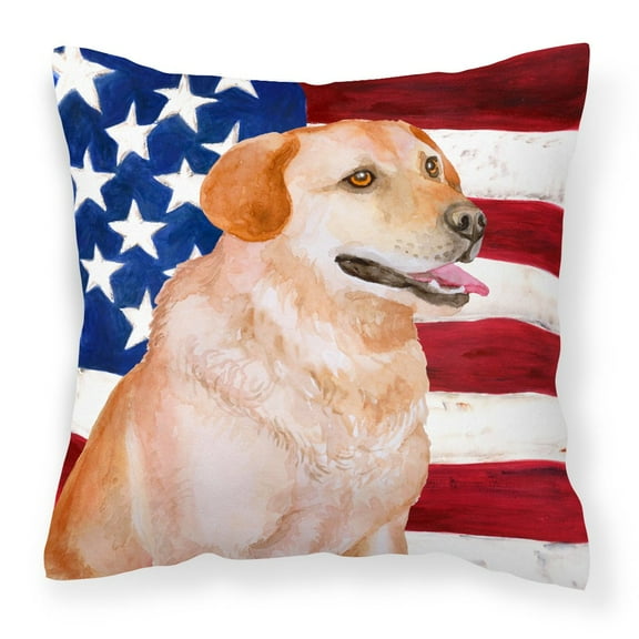Carolines Treasures BB9714PW1414 Labrador Retriever Patriotic Fabric Decorative Pillow 14Hx14W multicolor