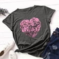 thumbnail image 2 of XMHJSMD Soft T Shirts for Women Women Letter Valentine'S Day Print Short Sleeve T-Shirt Novelty Graphic Tops Elbow Length Tee Shirts for Women(Gray,M), 2 of 4