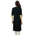 thumbnail image 4 of Phagun Womens Indian Ethnic Rayon Black Kurti Tunic Designer Pom - Pom Kurta - 24, 4 of 6
