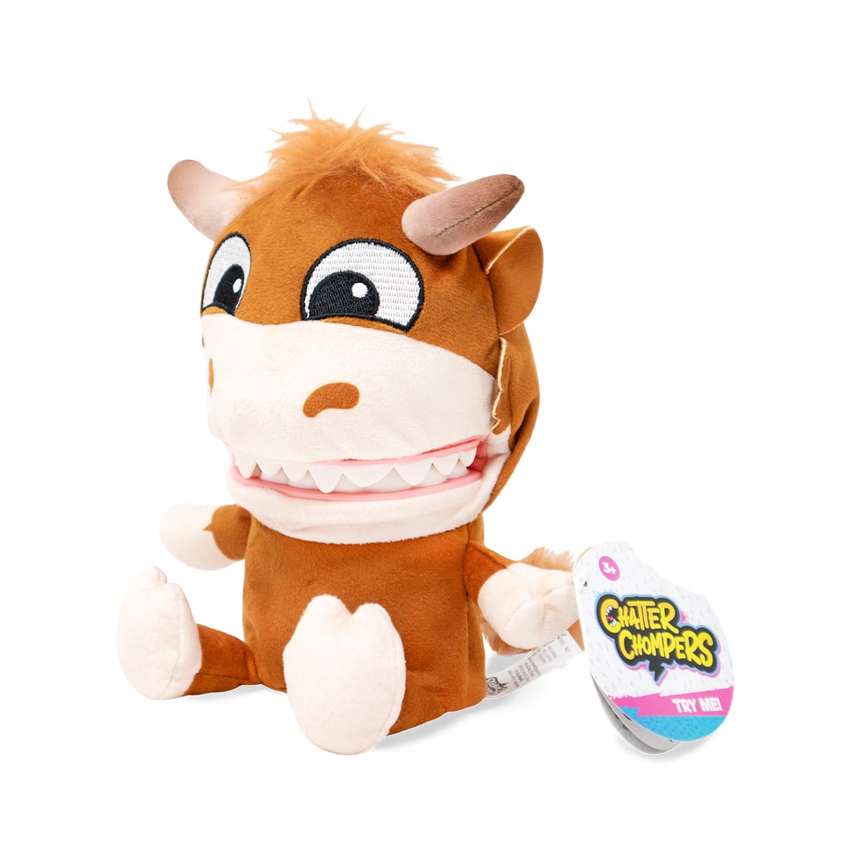 Chatter Chompers Highland Cow Plush 6.5", Interactive Collectible Toy, Funny Sound Effects, Ages 3+