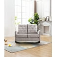 thumbnail image 5 of Upholstered Rocking Sofa Chair with Side Pocket Storage,Nursery Rocking Chair with High Backrest and Solid Wood Base,Recliner Glider Sofa Comfy Rocker Armchair for Living Room Bedroom,LIGHT GREY, 5 of 7