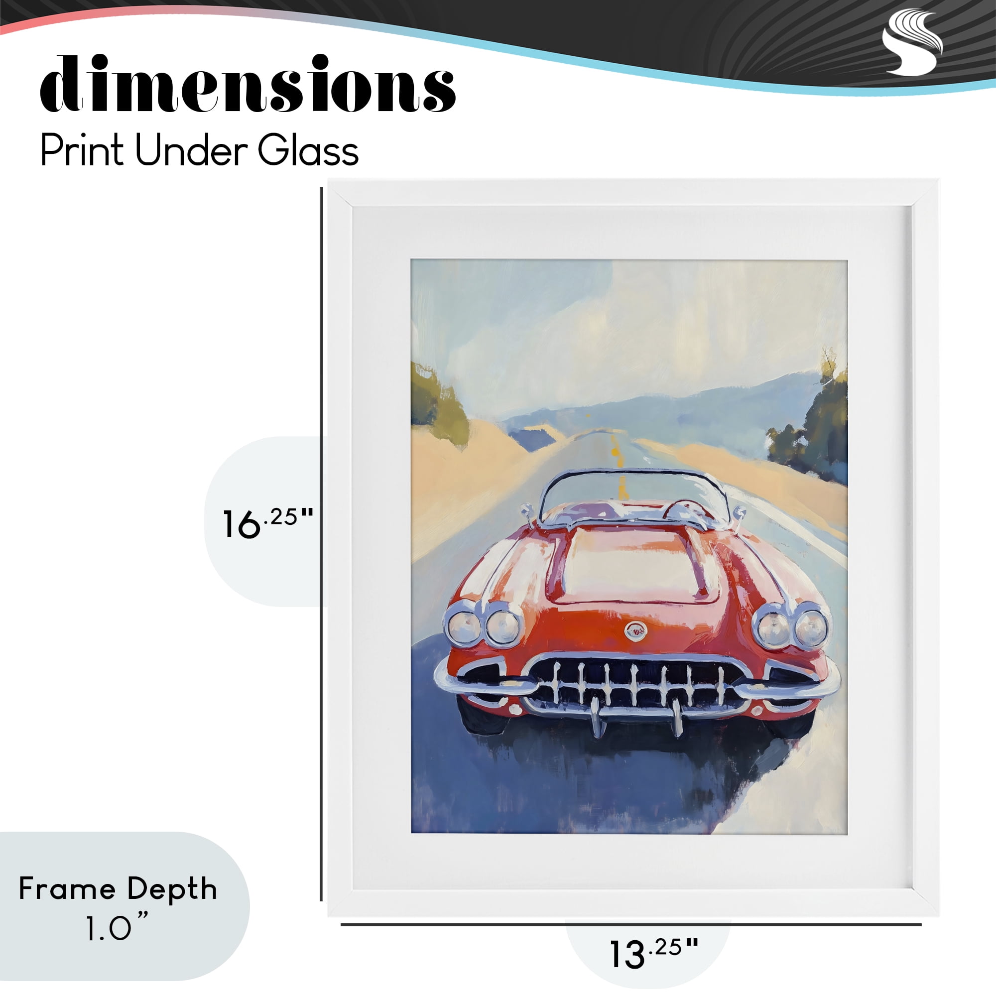 Stupell Industries Red Sports Car on Journey White Framed Print Under Glass, design by The Prints Vibe