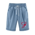 thumbnail image 1 of Shorts for Women, Womens Elastic Waist Baseball Printed Drawstring Shorts, 1 of 2