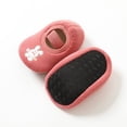 thumbnail image 2 of Zwiiyzr Baby Non Slip Grip Socks Barefoot Shoes First Walkers Toddler Boys Girls Solid Color Cartoon Dog Keep Warm Plush Kids Soft Indoor Toddler for 0-24 Months Red, 2 of 5