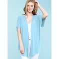 thumbnail image 3 of Made by Johnny Women's Kimono Style Short Sleeve Dolman Cardigan XXXXL AQUA, 3 of 6