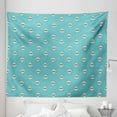 thumbnail image 1 of Dia de los Muertos Tapestry, Repetitive Pattern of Traditional Mexican Skull Flourish Art, Fabric Wall Hanging Decor for Bedroom Living Room Dorm, 5 Sizes, Seafoam and Multicolor, by Ambesonne, 1 of 1