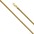 thumbnail image 2 of Wellingsale 14k Yellow Gold Polished 2.5mm Diamond Cut Hollow Wheat Chain Bracelet with Lobster Claw Clasp - 7.5", 2 of 6