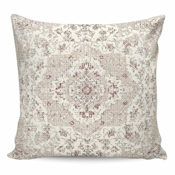Beige Boho Pillow Covers 24x24 Inch Decorative Throw Pillow Cover, Middle Century Ethnic Vintage Abstract Sofa Pillowcases Accent Cushion Case Home Decor Bedroom Living Room