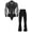 Noir, variante sur ranrann Justaucorps pour Hommes à Paillettes avec Strass Chemise de Danse Latine avec Pompon Pantalon Évasé Patinage Artistique Performance sur Scène Bleu TTG