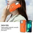 thumbnail image 4 of Nalacover for iPhone 11 Wallet with Card Holder Slot, 360°Rotation Ring Holder Kickstand Cover for Men Women Protective Premium PU Leather Shockproof Cover For iPhone 11, Orange, 4 of 9