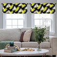 thumbnail image 4 of LALILO Kitchen Curtain Valance Cross Bold Black Yellow White Rod Pocket Window Curtain 52"x 18" Set of 2, 4 of 5
