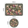thumbnail image 6 of Ludlz 2Pcs Vintage Flower Placemat Waterproof Heat Resistant Non slip PVC Heat Insulation Rectangle Round Dining Table Decoration Pad Kitchen Supplies, 6 of 7