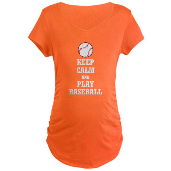 CafePress - Keep Calm And Play Baseball - Maternity Dark T-Shirt