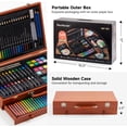 thumbnail image 6 of Shuttle Art 149 Piece Deluxe Art Set, Art Supplies in Wooden Case, Painting Drawing Art Kit with Crayons Colored Pencils Oil Pastels Watercolor Cakes Coloring Book Sketch Pad for Adults, 6 of 7