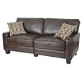 thumbnail image 3 of Kingfisher Lane Pillow Back Contemporary Faux Leather Sofa in Chestnut Brown, 3 of 10