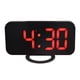 thumbnail image 4 of Reloj con espejo digital Regulable Puerto de cargador USB dual Reloj despertador electrónico LED con función de repetición para dormitorio Oficina Cuerpo negro Fuente roja, 4 of 14