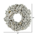thumbnail image 2 of Vickerman 30" Flocked Kodiak Spruce Artificial Christmas Wreath, Pure White LED Lights, 2 of 3