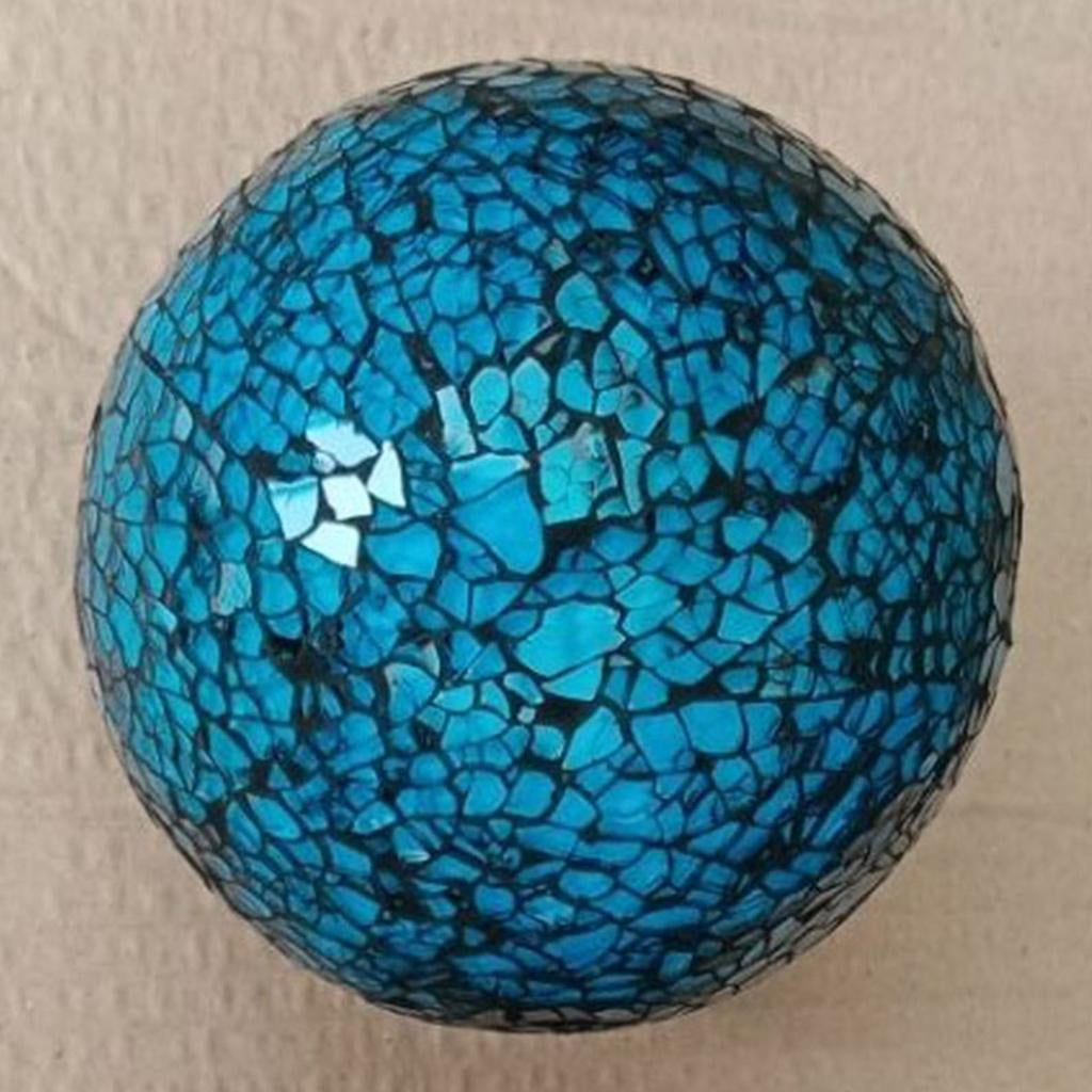 Mosaic Sphere Balls 8cm Housewares Centerpieces Set Decorative Orbs Decorative Ball for Ornaments Coffee Table Decor Festival Living room and 3Pcs Blue 3Pcs