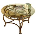 thumbnail image 3 of Hillsdale Scottsdale Table Basse Ronde en Verre Finition Rouille Brune, 3 of 3