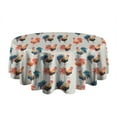 thumbnail image 5 of Light Gray Chicken Rooster Pattern Round Tablecloth 60"x60",Wrinkle Wipeable Table Cloth for Kitchen Dining Room Picnic Patio Party, 5 of 6