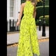thumbnail image 4 of Elegantes para Mujer, para Fiestas de Noche, Invitadas de Boda, Grandes, Sin Mangas, Pantalones Largos de Pierna Amarillo XXL, 4 of 5