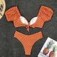 thumbnail image 4 of Sngxgn Women's Swimsuit Tummy Control Bathing Suit Tie Knot Swimwear(Orange,L), 4 of 8