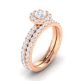 thumbnail image 2 of Certified G/I1 1.50 Carat TW Women's Diamond Halo Engagement Ring Bridal Set in 10k Rose Gold, 2 of 5