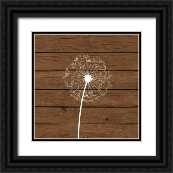 Robinson, Tamara 12x12 Black Ornate Wood Framed with Double Matting Museum Art Print Titled - Brown Dandelion I
