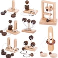 thumbnail image 1 of Juego de rompecabezas de cuerda de madera Yilloog Luban Lock Game para mayores de 14 años, 1 of 7