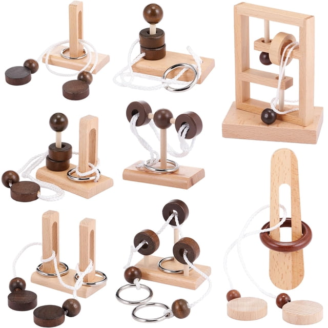 Juego de rompecabezas de cuerda de madera Yilloog Luban Lock Game para mayores de 14 años