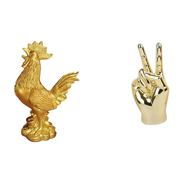 Figura De Pollo Feng Shui, Decoración Con Gestos De La Mano Y Los Dedos, Estatua De Gallo, Escultura Para El Hogar Creativo, Sala De Estar, Cumpleaños, Aniversarios, Inauguración De La Casa,