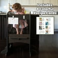 thumbnail image 5 of Little Partners Chef Series Learning Tower Toddler Tower – Kitchen Stool Adjustable Height Standing Tower Helper, Wooden Frame Counter Step-Up - Premium Charcoal Grey, 5 of 10
