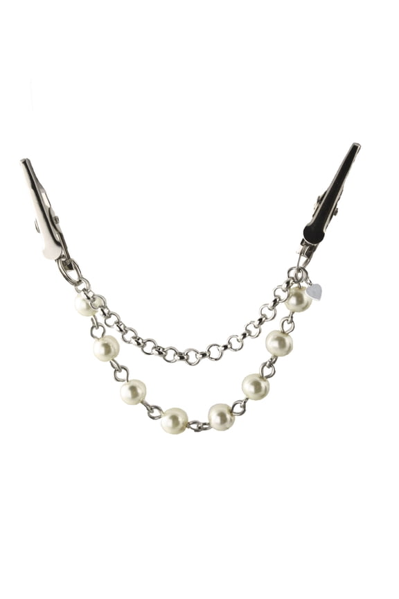 Sweater Guard Pearl & Chain with Slim Clip - Free Organza Gift Bag