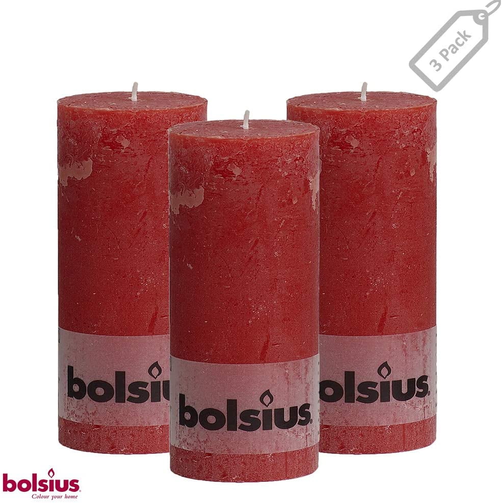 bolsius Lights Home Christmas Candle Candle Candle Red H x 5 CM 8 cm 