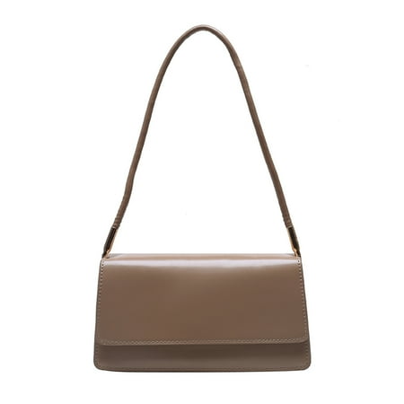Jinnoda Simple Solid Color Women Handbag Tote PU Female Flap Shoulder