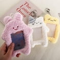 thumbnail image 3 of HUGFEGWE Cute Plush Photocard Holder with Keychain, Cartoon Bear Rabbit Cat Photo Sleeve Cartoon Plush Photo Sleeve Protective Case(white) CJB91-61902, 3 of 8