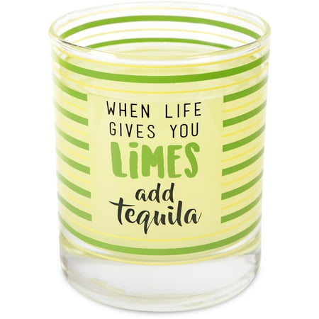 Pavilion - Limes or Lemons - When Life Gives You Limes Add Tequila Green Striped Whiskey Glass 10
