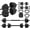 Black, variant on SQUATZ 70 lb Adjustable Dumbbell Set, 4-in-1 Home Gym Weight Set with Kettlebell, Barbell Connector & Push-Up Handles, Octagonal Weights for Strength Training