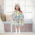 thumbnail image 7 of FORMRS Wearable Blanket Hoodie with Sleeves for Kids Cozy Flannel Sweatshirt, Blue Wildflower Pattern, 7 of 7
