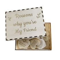 10 Reasons Friendship Gift Box with Wooden Hearts, Unique Best Friend Birthday Keepsake, Romantic Love Reasons Wood Box, Anniversary & Valentine's Day Gift for Couples