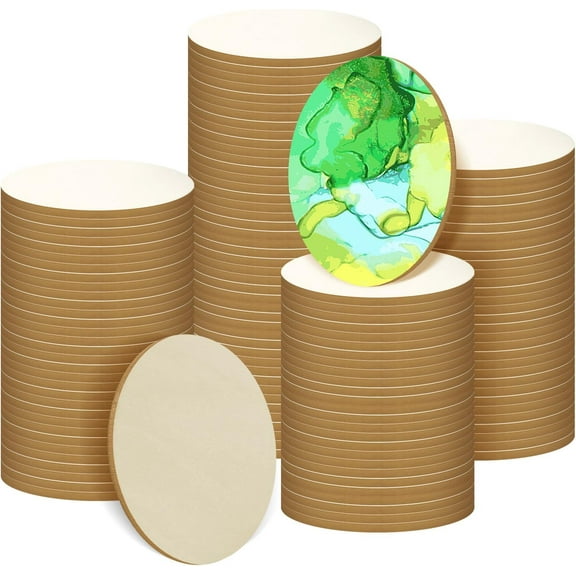 200 Pieces Round Wood Circles for Crafts - 2 inch Wood Round Disc Unfinished Wood Circles Blank Natural Wooden Cutout Ornaments for Decoration DIY Craft Art Supplies