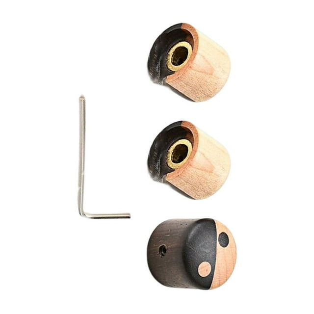 #3x Wooden Timbre Top Hat Knobs Guitar Parts Bass Speed Control Knobs with A