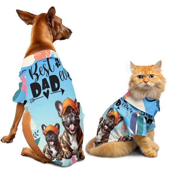 Best French Bulldog Dad Ever Happy Father's Day Hawaiian Summer Shirt for Small Medium Large Dog Cat Dog Lover Gifts - 02006