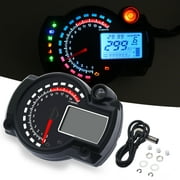 Geloo Motorcycle Speedometer Gauge Digital Odometer Tacho Gauge Meter 14000RPM Max 299KM/ H Universal Black