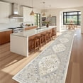 thumbnail image 2 of Roxstand 2'x12' Washable Runner Rug for Hallway Entrance Bedroom Entryway, Vintage Oriental Non Slip Stain Resistant Kitchen Rugs, Beige, 2 of 10